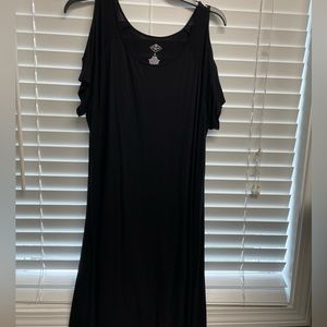 Black open shoulder dress